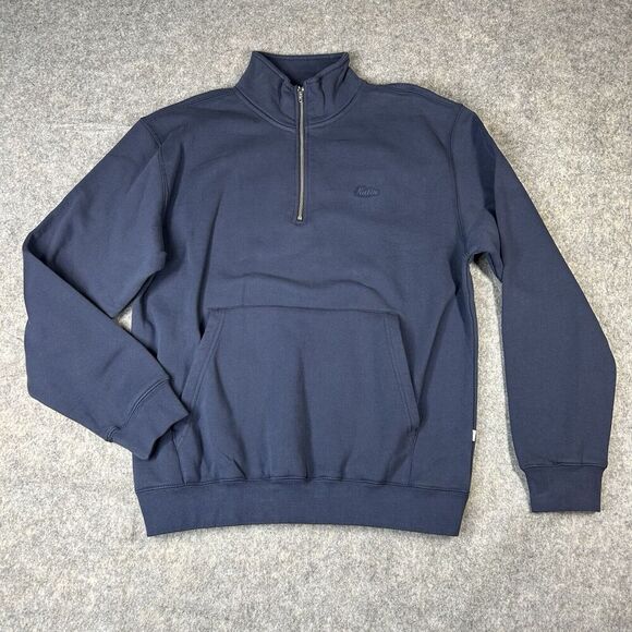 Katin Clark Fleece Half Zip Mens Small Navy Blue Pullover Cotton Outdoor Pocket - Picture 1 of 10